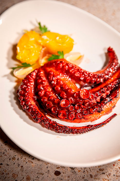 Pulpo bao glaseado