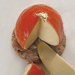 pastel de queso y glaseado de pimientos rojos de joseromero